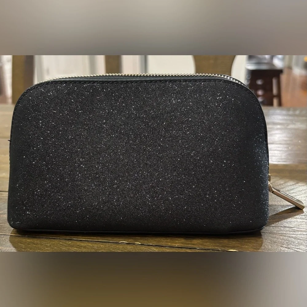Kate Spade New York Shimmy Glitter Cosmetics Case in Black